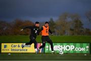 15 November 2019; Enda Stevens and Matt Doherty, left, during a Republic of Ireland training session at the FAI National Training Centre in Abbotstown, Dublin. Photo by Stephen McCarthy/Sportsfile