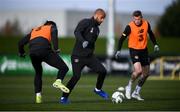 15 November 2019; David McGoldrick and James McClean, right, during a Republic of Ireland training session at the FAI National Training Centre in Abbotstown, Dublin. Photo by Stephen McCarthy/Sportsfile