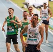 15 November 2019; Team Ireland's David Leavy, left, from Downpatrick, Down, after competing in the T38 Men's 1500 metre race during day nine of the World Para Athletics Championships 2019 at Dubai Club for People of Determination Stadium in Dubai, United Arab Emirates. Photo by Ben Booth/Sportsfile