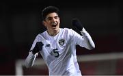15 November 2019; Anselmo Garcia McNulty of Republic of Ireland celebrates after scoring his side's second goal during the Under-17 UEFA European Championship Qualifier match between Republic of Ireland and Montenegro at Turner's Cross in Cork. Photo by Piaras Ó Mídheach/Sportsfile