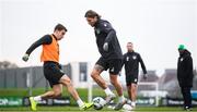 16 November 2019; Jeff Hendrick and Seamus Coleman, left, during a Republic of Ireland training session at the FAI National Training Centre in Abbotstown, Dublin. Photo by Stephen McCarthy/Sportsfile