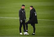 16 November 2019; Troy Parrott and assistant coach Robbie Keane during a Republic of Ireland training session at the FAI National Training Centre in Abbotstown, Dublin. Photo by Stephen McCarthy/Sportsfile