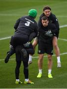 16 November 2019; Seamus Coleman and Jeff Hendrick, right, during a Republic of Ireland training session at the FAI National Training Centre in Abbotstown, Dublin. Photo by Stephen McCarthy/Sportsfile