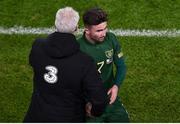 14 November 2019; Republic of Ireland manager Mick McCarthy and Sean Maguire of Republic of Ireland during the International Friendly match between Republic of Ireland and New Zealand at the Aviva Stadium in Dublin. Photo by Ben McShane/Sportsfile