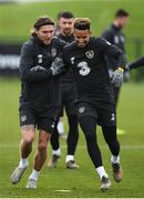 16 November 2019; Jeff Hendrick and Callum Robinson, right, during a Republic of Ireland training session at the FAI National Training Centre in Abbotstown, Dublin. Photo by Stephen McCarthy/Sportsfile