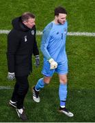 14 November 2019; Kieran O'Hara of Republic of Ireland and Republic of Ireland goalkeeping coach Alan Kelly during the International Friendly match between Republic of Ireland and New Zealand at the Aviva Stadium in Dublin. Photo by Ben McShane/Sportsfile