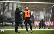 16 November 2019; Republic of Ireland manager Mick McCarthy and Enda Stevens during a Republic of Ireland training session at the FAI National Training Centre in Abbotstown, Dublin. Photo by Stephen McCarthy/Sportsfile