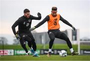 16 November 2019; Callum Robinson, right, and Matt Doherty during a Republic of Ireland training session at the FAI National Training Centre in Abbotstown, Dublin. Photo by Stephen McCarthy/Sportsfile