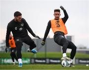 16 November 2019; Callum Robinson, right, and Matt Doherty during a Republic of Ireland training session at the FAI National Training Centre in Abbotstown, Dublin. Photo by Stephen McCarthy/Sportsfile