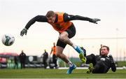 16 November 2019; James McClean and Alan Judge, right, during a Republic of Ireland training session at the FAI National Training Centre in Abbotstown, Dublin. Photo by Stephen McCarthy/Sportsfile