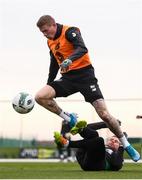 16 November 2019; James McClean and Alan Judge during a Republic of Ireland training session at the FAI National Training Centre in Abbotstown, Dublin. Photo by Stephen McCarthy/Sportsfile