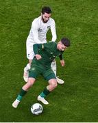 14 November 2019; Sean Maguire of Republic of Ireland and Storm Roux of New Zealand during the International Friendly match between Republic of Ireland and New Zealand at the Aviva Stadium in Dublin. Photo by Ben McShane/Sportsfile