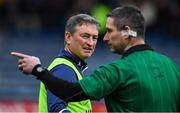 3 November 2019; Borris-Ileigh manager Johnny Kelly and referee Fergal Horgan before the Tipperary County Senior Club Hurling Championship Final match between  Borris-Ileigh and Kiladangan at Semple Stadium in Thurles, Tipperary. Photo by Ray McManus/Sportsfile