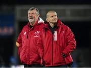 16 November 2019; Munster forwards coach Graham Rowntree, right, and team manager Niall O'Donovan, left, prior to the Heineken Champions Cup Pool 4 Round 1 match between Ospreys and Munster at Liberty Stadium in Swansea, Wales. Photo by Seb Daly/Sportsfile