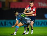 16 November 2019; Rory Scannell of Munster is tackled by Tiaan Thomas-Wheeler of Ospreys during the Heineken Champions Cup Pool 4 Round 1 match between Ospreys and Munster at Liberty Stadium in Swansea, Wales. Photo by Seb Daly/Sportsfile