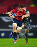 16 November 2019; Tommy O’Donnell of Munster is tackled by Scott Williams of Ospreys during the Heineken Champions Cup Pool 4 Round 1 match between Ospreys and Munster at Liberty Stadium in Swansea, Wales. Photo by Seb Daly/Sportsfile