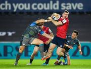 16 November 2019; Chris Farrell of Munster evades the tackle of Scott Williams of Ospreys, left, during the Heineken Champions Cup Pool 4 Round 1 match between Ospreys and Munster at Liberty Stadium in Swansea, Wales. Photo by Seb Daly/Sportsfile