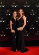 16 November 2019; Mayo footballers Sarah Rowe, left, and Ciara Whyte upon arrival at the TG4 All-Ireland Ladies Football All Stars Awards banquet, in association with Lidl at the Citywest Hotel in Saggart, Dublin. Photo by Brendan Moran/Sportsfile