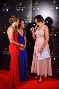 16 November 2019; Gráinne McElwain, right, interviews Galway footballers, Louise Ward, left, and Nicola Ward on Facebook Live at the TG4 All-Ireland Ladies Football All Stars Awards banquet, in association with Lidl at the Citywest Hotel in Saggart, Dublin. Photo by Brendan Moran/Sportsfile
