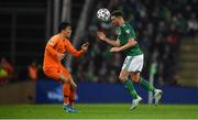16 November 2019; Corry Evans of Northern Ireland in action against Steven Berghuis of Netherlands during the UEFA EURO2020 Qualifier - Group C match between Northern Ireland and Netherlands at the National Football Stadium at Windsor Park in Belfast. Photo by David Fitzgerald/Sportsfile