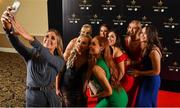 16 November 2019; Sinéad Burke takes a selfie with her Galway team-mates at the TG4 All-Ireland Ladies Football All Stars Awards banquet, in association with Lidl at the Citywest Hotel in Saggart, Dublin. Photo by Brendan Moran/Sportsfile