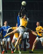 16 November 2019; Vincent Corey of Clontibret trying to catch the ball in the box during the AIB Ulster GAA Football Senior Club Championship Semi-Final match between Clontibret and Naomh Conaill at Healy Park in Omagh. Photo by Oliver McVeigh/Sportsfile