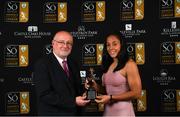 16 November 2019; Rianna Jarrett of Wexford Youth presented with her Top Goal Scorer award by Fran Gavin, FAI Director of Competitions during the Só Hotels WNL Awards at Castle Oaks Hotel in Limerick. Photo by Eóin Noonan/Sportsfile