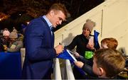 16 November 2019; Josh van der Flier of Leinster during a supporter meet and greet following the Heineken Champions Cup Pool 1 Round 1 match between Leinster and Benetton at the RDS Arena in Dublin. Photo by Sam Barnes/Sportsfile