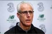 17 November 2019; Republic of Ireland manager Mick McCarthy during a Republic of Ireland press conference at the FAI National Training Centre in Abbotstown, Dublin. Photo by Stephen McCarthy/Sportsfile