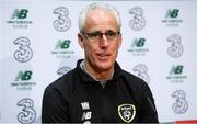17 November 2019; Republic of Ireland manager Mick McCarthy during a Republic of Ireland press conference at the FAI National Training Centre in Abbotstown, Dublin. Photo by Stephen McCarthy/Sportsfile