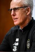 17 November 2019; Republic of Ireland manager Mick McCarthy during a Republic of Ireland press conference at the FAI National Training Centre in Abbotstown, Dublin. Photo by Stephen McCarthy/Sportsfile