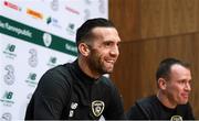 17 November 2019; Shane Duffy during a Republic of Ireland press conference at the FAI National Training Centre in Abbotstown, Dublin. Photo by Stephen McCarthy/Sportsfile