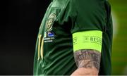 14 November 2019; A detailed view of the jersey and captains armband worn by Robbie Brady of Republic of Ireland during the International Friendly match between Republic of Ireland and New Zealand at the Aviva Stadium in Dublin. Photo by Stephen McCarthy/Sportsfile