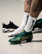17 November 2019; A detailed view of the boots belong to James McClean, featuring the names of his children, during a Republic of Ireland gym session at the Sport Ireland Institute in Abbotstown, Dublin. Photo by Stephen McCarthy/Sportsfile
