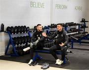 17 November 2019; Jack Byrne, left, and Troy Parrott following a Republic of Ireland gym session at the Sport Ireland Institute in Abbotstown, Dublin. Photo by Stephen McCarthy/Sportsfile