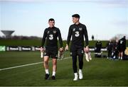 17 November 2019; Josh Cullen, left, and Callum O'Dowda during a Republic of Ireland training session at the FAI National Training Centre in Abbotstown, Dublin. Photo by Stephen McCarthy/Sportsfile