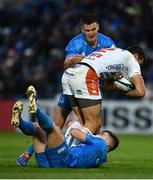 16 November 2019; Hame Faiva of Benetton is tackled by Luke McGrath, left, and Jonathan Sexton of Leinster during the Heineken Champions Cup Pool 1 Round 1 match between Leinster and Benetton at the RDS Arena in Dublin. Photo by Sam Barnes/Sportsfile