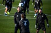 17 November 2019; Shane Duffy and Alan Browne, right, during a Republic of Ireland training session at the FAI National Training Centre in Abbotstown, Dublin. Photo by Stephen McCarthy/Sportsfile