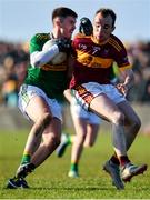 17 November 2019; Colman Kennedy of Clonmel Commercials in action against Gearoid Curtin of St. Joseph's Miltown Malbay during the AIB Munster GAA Football Senior Club Championship semi-final match between St. Joseph’s Miltown Malbay and Clonmel Commercials at Hennessy Memorial Park in Miltown Malbay, Clare. Photo by Sam Barnes/Sportsfile