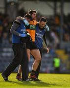 17 November 2019; Barry Shanahan of Austin Stacks is helped off the field after sustaining an injury during the AIB Munster GAA Football Senior Club Championship semi-final match between Nemo Rangers and Austin Stacks at Páirc Ui Rinn in Cork. Photo by Eóin Noonan/Sportsfile