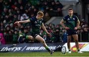 17 November 2019; Conor Fitzgerald of Connacht kicks a penalty during the Heineken Champions Cup Pool 5 Round 1 match between Connacht and Montpellier at The Sportsground in Galway. Photo by Ramsey Cardy/Sportsfile