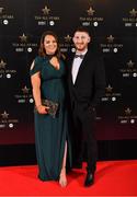 16 November 2019; Emma Devlin and Ryan Gervan during the TG4 All-Ireland Ladies Football All Stars Awards banquet, in association with Lidl, at the Citywest Hotel in Saggart, Dublin. Photo by Brendan Moran/Sportsfile