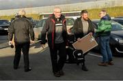 17 November 2019; Kilcoo Manager Mickey Moran arrives before the AIB Ulster GAA Football Senior Club Championship semi-final match between Kilcoo and Derrygonnelly at the Athletic Grounds in Armagh. Photo by Oliver McVeigh/Sportsfile