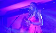 16 November 2019; Singer Leah Barniville performs during the TG4 All-Ireland Ladies Football All Stars Awards banquet, in association with Lidl, at the Citywest Hotel in Saggart, Dublin. Photo by Brendan Moran/Sportsfile