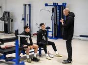 17 November 2019; Josh Cullen, left, and Callum O'Dowda in conversation with team security Martin Byrne during a Republic of Ireland training session at the FAI National Training Centre in Abbotstown, Dublin. Photo by Stephen McCarthy/Sportsfile