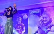 16 November 2019; Singer Lisa McHugh performs during the TG4 All-Ireland Ladies Football All Stars Awards banquet, in association with Lidl, at the Citywest Hotel in Saggart, Dublin. Photo by Brendan Moran/Sportsfile
