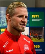 17 November 2019; Kasper Schmeichel during a Denmark press conference at the Aviva Stadium in Dublin. Photo by Stephen McCarthy/Sportsfile