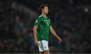 16 November 2019; Jonny Evans of Northern Ireland during the UEFA EURO2020 Qualifier - Group C match between Northern Ireland and Netherlands at the National Football Stadium at Windsor Park in Belfast. Photo by David Fitzgerald/Sportsfile