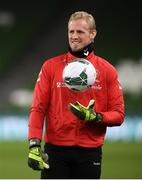 17 November 2019; Kasper Schmeichel during a Denmark training session at the Aviva Stadium in Dublin. Photo by Stephen McCarthy/Sportsfile