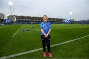 16 November 2019; Matchday mascot 12 year old Theodora McDonnell, from Ranelagh, Dublin, ahead of the Heineken Champions Cup Pool 1 Round 1 match between Leinster and Benetton at the RDS Arena in Dublin. Photo by Ramsey Cardy/Sportsfile